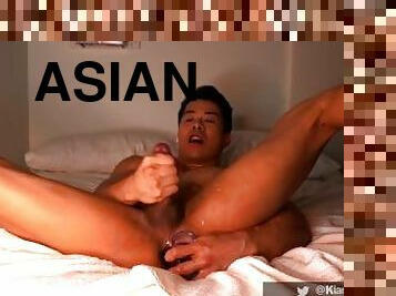asiatisk, amatør, anal, udløsning, bøsse, sperm, dildo, solo, muskuløs