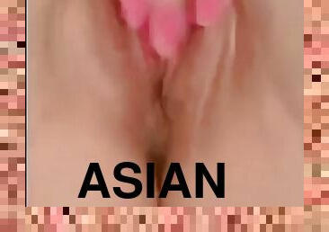 asiatisk, onani, tissende, amatør, pikslikkeri, teenager, creampie, røv-butt, solo, kinesisk