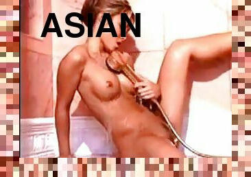 asiatisk, bading, babes, dusj