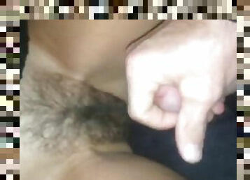 Big load on moms hairy pussy