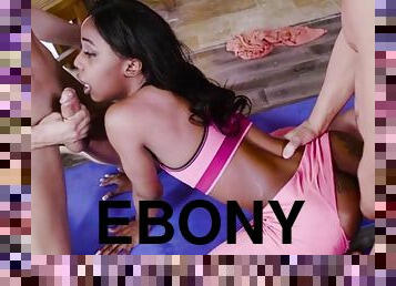 Ebony babe dp by two white guys