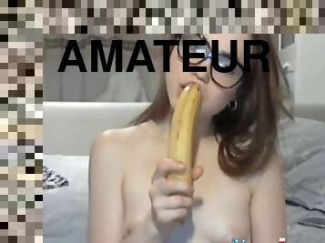 masturbation, amateur, webcam, banane