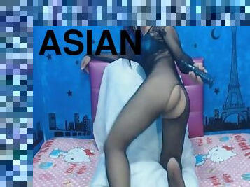asiatique, masturbation, transsexuelle, anal, cam, voyeur, taquinerie