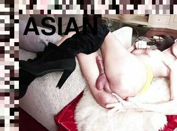 asien, groß-titten, masturbieren, transsexueller, babe, junge, wichsen, fingerspiele, ladyboy, thai