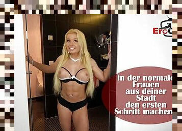 Young skinny german slut teen make blowjob threesome mmf