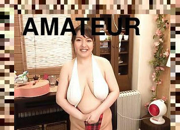 asiático, teta-grande, esposa, amador, brinquedo, japonesa, massagem, penetração-de-braço, bbw, mulher-de-casa