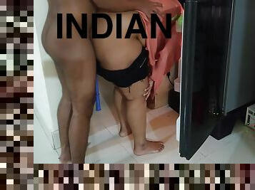 Indian 19 Year Old Step Sister Fucked By Step Brother While Taking Food Out Of Fridge - Family Sex Story Episode-1