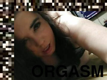 orgasm, amatör, brudar, tonåring, hardcore, creampie, sprut, brunett, hårt