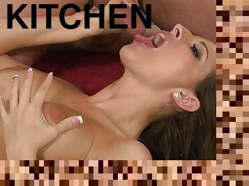 Kortney Kane has a perfect body and gets fucked in the kitchen