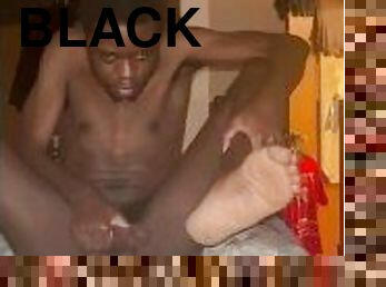 Black cum and feet