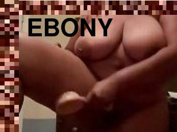 cul, gros-nichons, amateur, ébène, milf, black, butin, solo