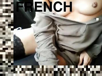 French woman exhib car shows breasts and pussy
