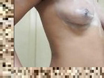 Ebony Soapy Foamy Tits & Hairy Armpits