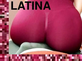 latina, pov, meias-calças, apertado, rabo, pénis