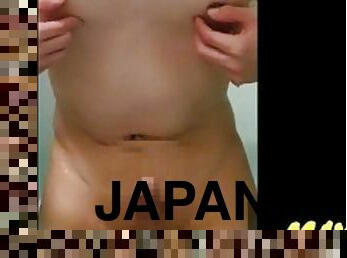 bañando, masturbación, pezones, japonés, sucio, ducha