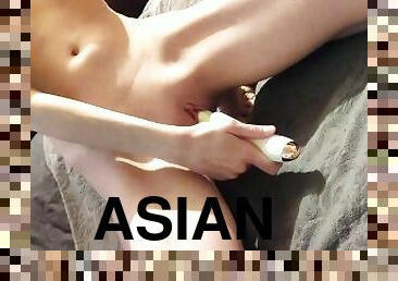 asiatisk, masturbation, orgasm, fitta-pussy, smal, kvinnligt-sprut, amatör, brudar, leksak, ung18