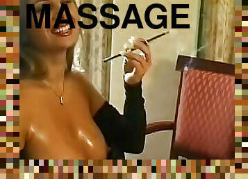 Oily tit massage for smoking girl