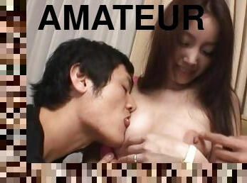 asiático, cuatro-patas, amateur, mamada, adolescente, japonés, trío, hotel, piernas