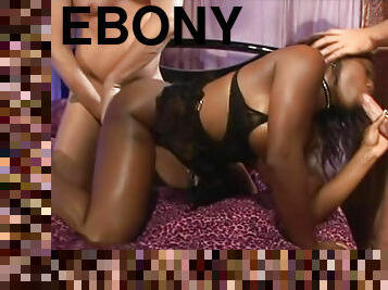 Ebony is banging with a hard dicks
