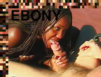 Ebony was fucked in her black ass outdoors