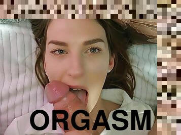 gros-nichons, orgasme, énorme-bite, ados, fellation-profonde, point-de-vue, ejaculation, horny, brunette, petits-seins