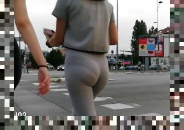 Amazing ass in grey leggings