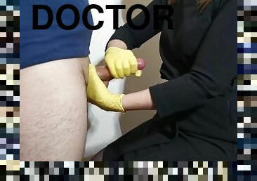 infirmière, amateur, ejaculation-sur-le-corps, médecin, branlette, sperme, latex