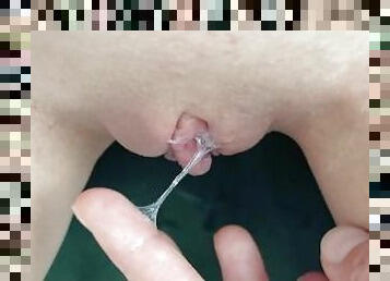 masturbation, fitta-pussy, fingerknull, rakad, close-up, vått, saftig