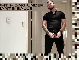 Macrophilia - caught hiding under giant balls