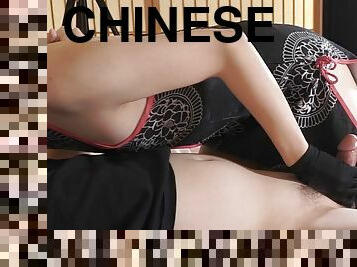 FGO Chinese dress Cosplayer, she kiss me during handjob to oily satin gloves, Tamamo vitch koyanskaya Part.5