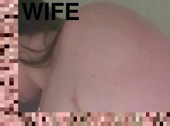 WitchofWaxhaw, BBW Wife Showering Huge Saggy Tits Topless