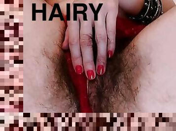 poilue, masturbation, chatte-pussy, russe, femme, amateur, milf, maison, maman, doigtage