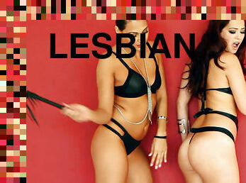 Lesbians spanking and passionate kissing