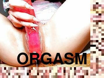 mastubasi, orgasme, vagina-pussy, muncrat, kotor, sudut-pandang, akademi, sperma, kamar-tidur, manis