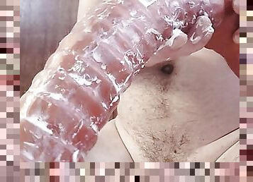 Huge dildo. Squarepeg toys thick worm pounding deep