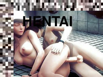 Hentai Uncensored - Blonde girl sex in a public toilet