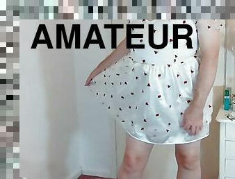 transvestit, amatør, moden, transvestit-tranny, cam, lurer, tøs, undertøj, webcam, kær