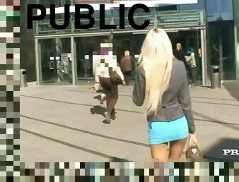 Public sex with a slutty blonde