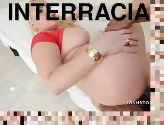 interracial, rubia, culazo