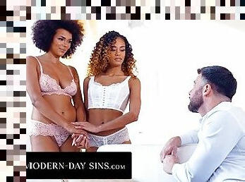 MODERN-DAY SINS - Scarlit Scandal & Alina Ali Cum Swap Cuckold Husband's Cum! HOT FFM THREESOME!