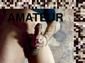 masturbation, amatör, cumshot, gigantisk-kuk, sprut, ensam, kuk