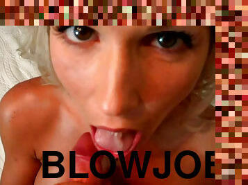 Hot blonde Jolene Devil gets mouth full of cum