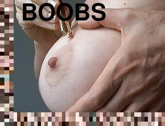 Boobs Tits breast nipples ripping off hair around halos