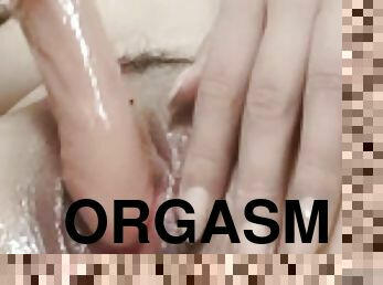 asiatisk, onani, orgasme, amatør, eldre, leke, hjemmelaget, dildo