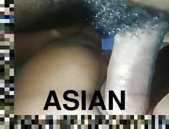 asiatisk, storatuttar, doggy-style, mogen, gigantisk-kuk, milf, mamma, hindu-kvinnor, creampie, fingerknull