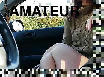 masturbation, public, femme, amateur, ejaculation-sur-le-corps, énorme-bite, milf, branlette, voiture, femme-habillée-mec-nu