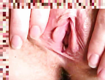 hembiträde, masturbation, fitta-pussy, milf, fransk, rödhårig, naturlig, rakad, höga-klackar