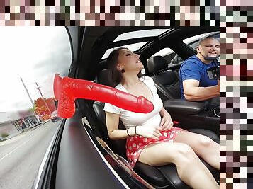 Big Booty Latina's Epic Dildo - Alexis Rodriguez flirting with BWC stud in the car