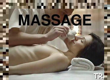 Giving hot massage pleases babe