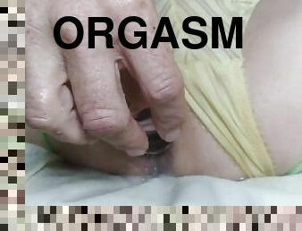 masturbation, orgasm, kvinnligt-sprut, amatör, anal, mogen, trosor, dildo, ensam